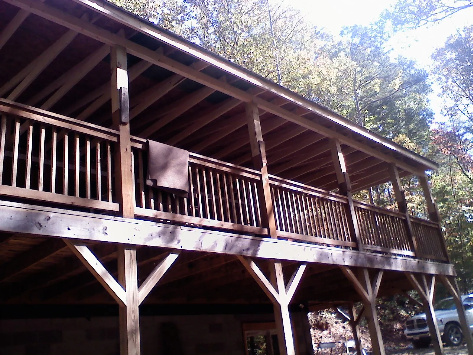 Timber framing under a new elevated porch and deck — Roof Leak Repair in Campbell Hall by Roofing Brothers